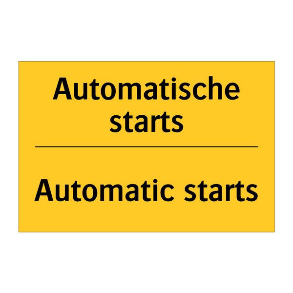 Automatische starts - Automatic starts