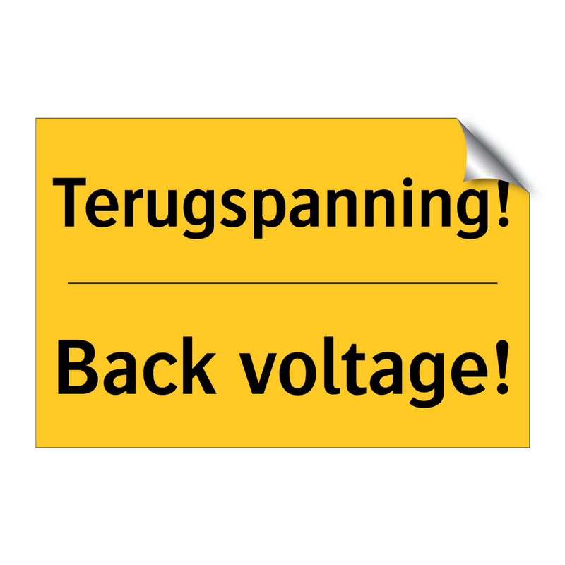 Terugspanning! - Back voltage! & Terugspanning! - Back voltage! & Terugspanning! - Back voltage!