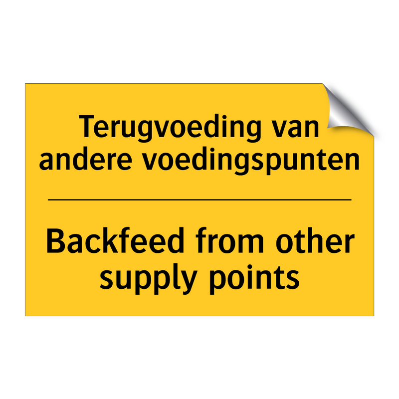 Terugvoeding van andere voedingspunten - Backfeed from other supply points