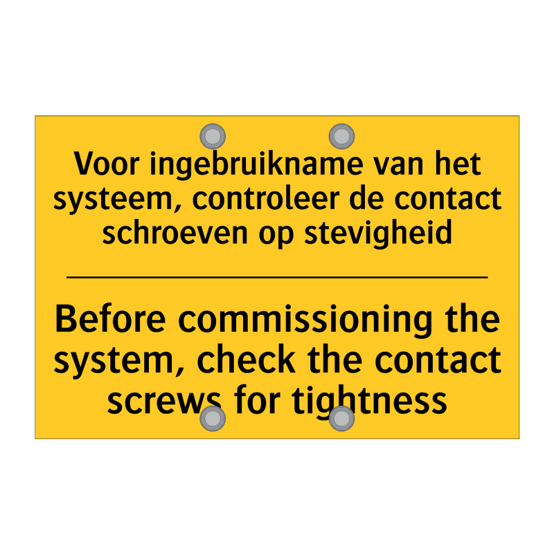 Voor ingebruikname van het systeem, /.../ - Before commissioning the system, /.../