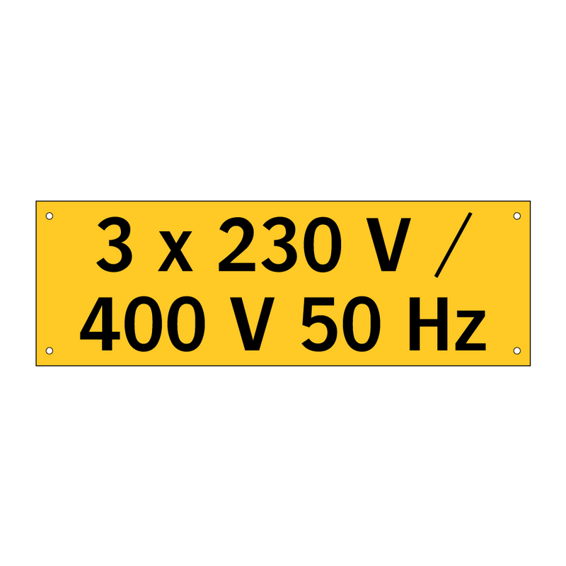 3 x 230 V / 400 V 50 Hz & 3 x 230 V / 400 V 50 Hz & 3 x 230 V / 400 V 50 Hz