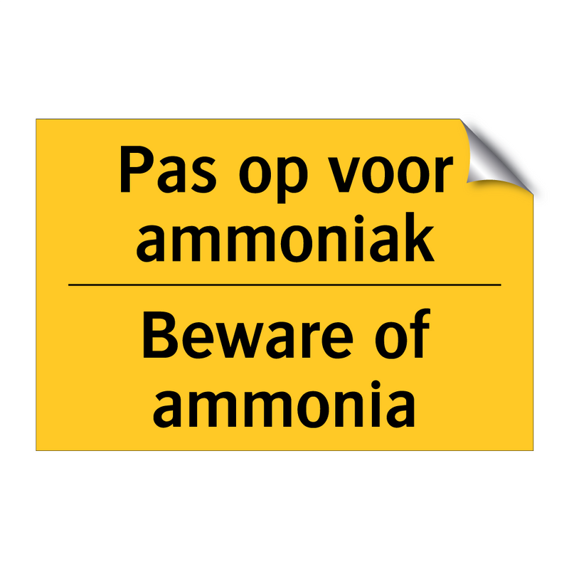 Pas op voor ammoniak - Beware of ammonia & Pas op voor ammoniak - Beware of ammonia