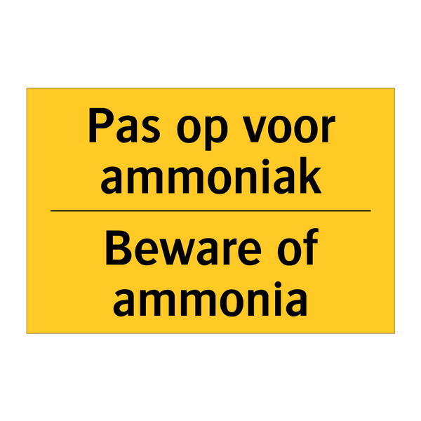 Pas op voor ammoniak - Beware of ammonia & Pas op voor ammoniak - Beware of ammonia