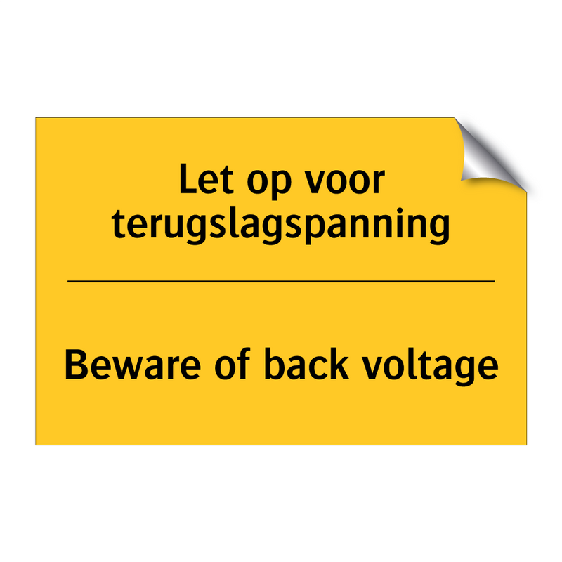 Let op voor terugslagspanning - Beware of back voltage