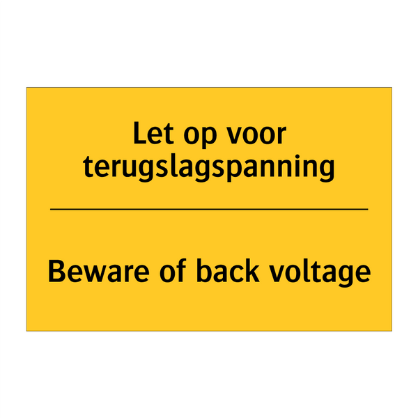 Let op voor terugslagspanning - Beware of back voltage