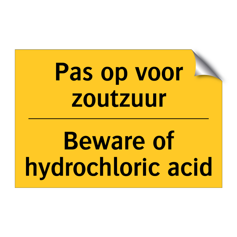 Pas op voor zoutzuur - Beware of hydrochloric acid