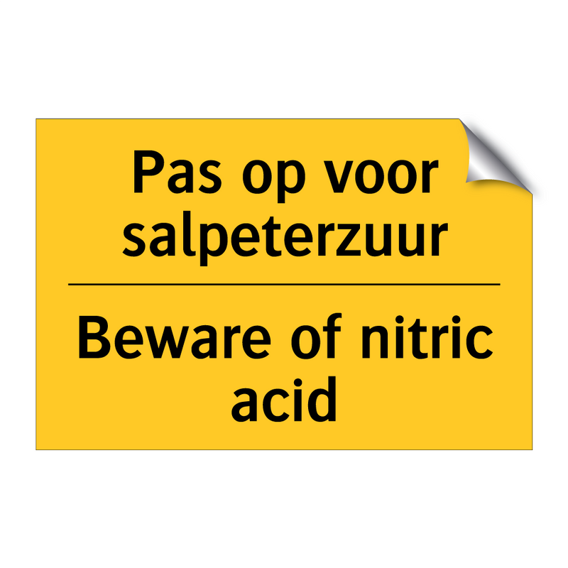 Pas op voor salpeterzuur - Beware of nitric acid & Pas op voor salpeterzuur - Beware of nitric acid