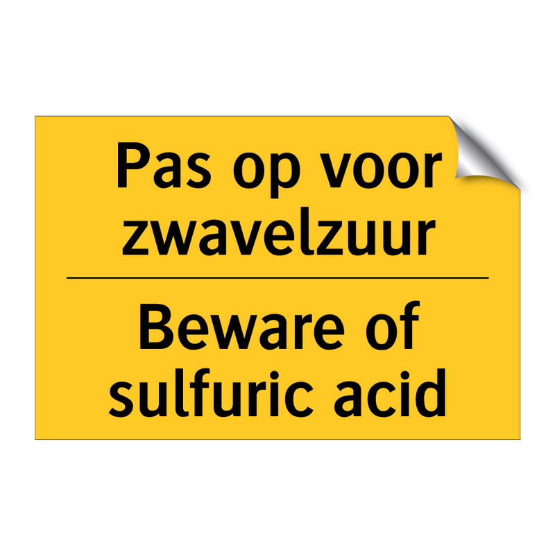 Pas op voor zwavelzuur - Beware of sulfuric acid & Pas op voor zwavelzuur - Beware of sulfuric acid