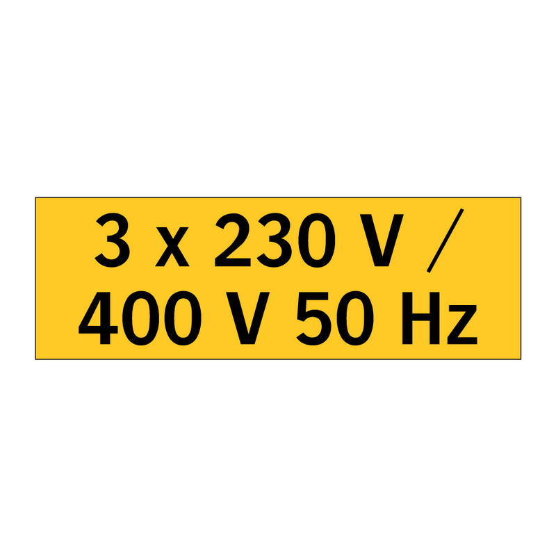 3 x 230 V / 400 V 50 Hz & 3 x 230 V / 400 V 50 Hz & 3 x 230 V / 400 V 50 Hz