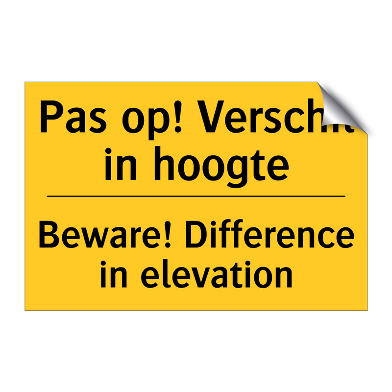 Pas op! Verschil in hoogte - Beware! Difference in elevation