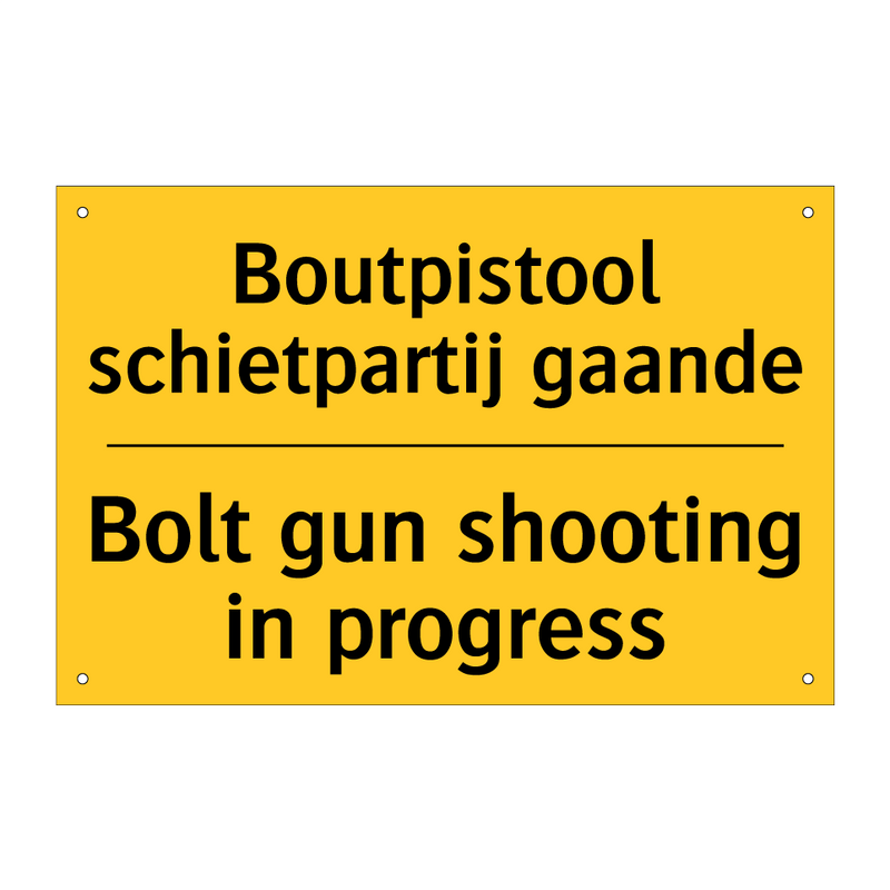 Boutpistool schietpartij gaande - Bolt gun shooting in progress