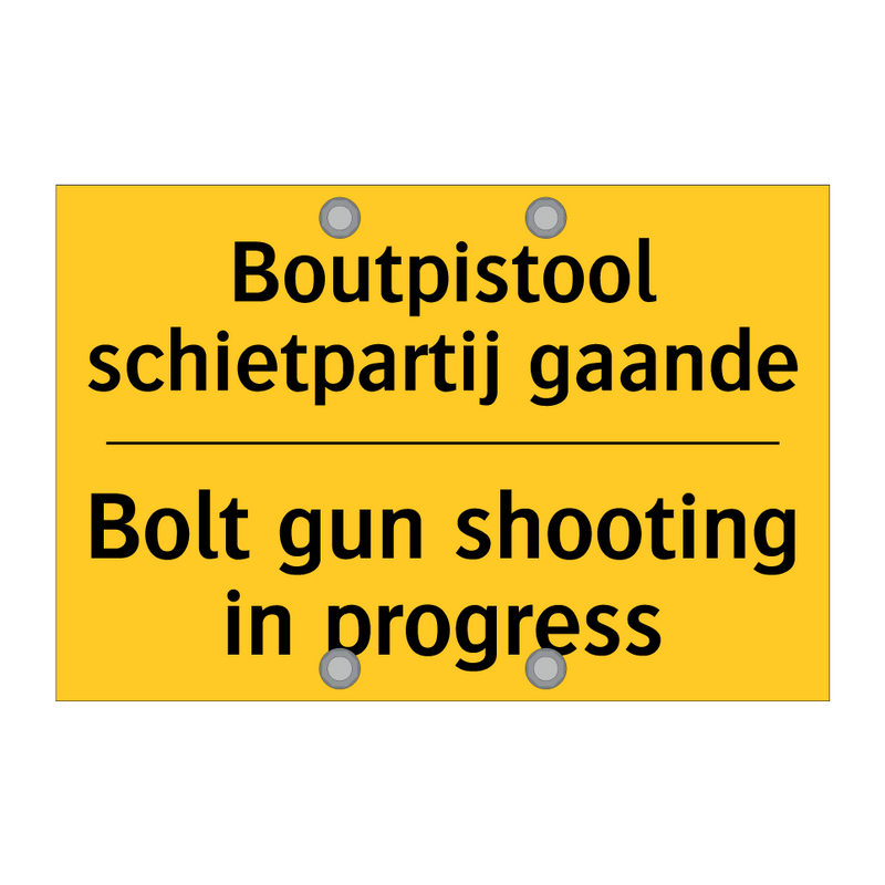 Boutpistool schietpartij gaande - Bolt gun shooting in progress