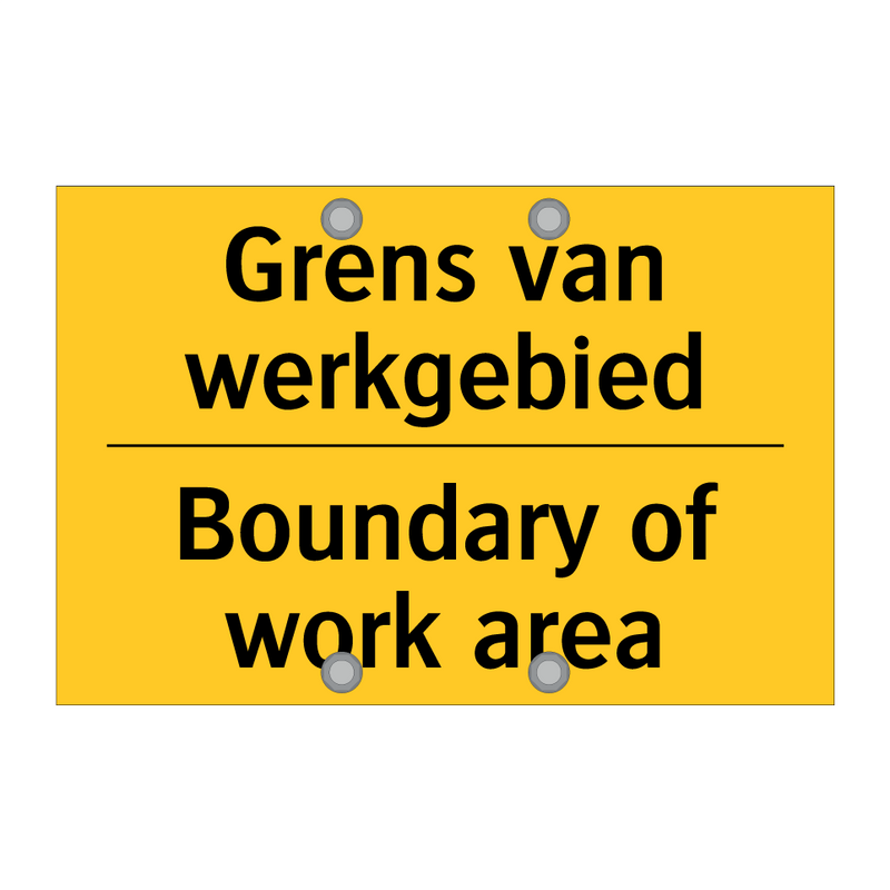 Grens van werkgebied - Boundary of work area & Grens van werkgebied - Boundary of work area