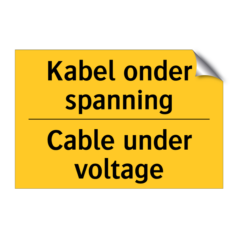 Kabel onder spanning - Cable under voltage & Kabel onder spanning - Cable under voltage