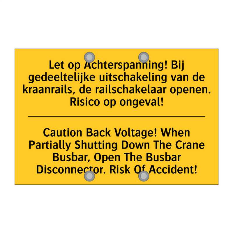 Let op Achterspanning! Bij gedeeltelijke /.../ - Caution Back Voltage! When Partially /.../