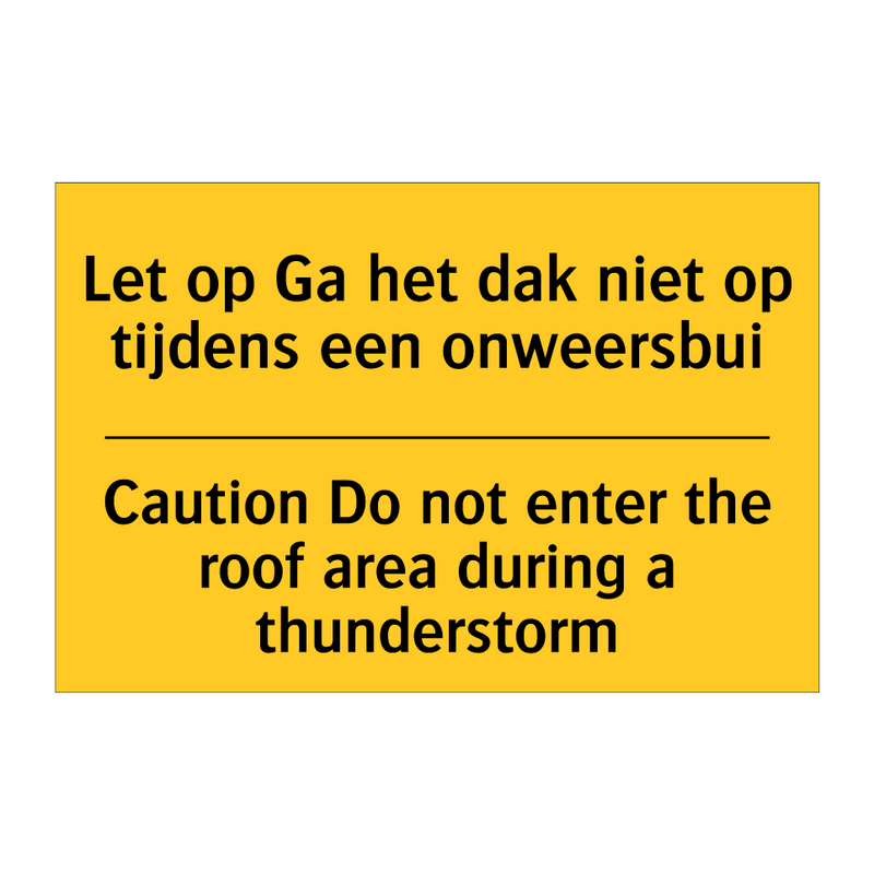 Let op Ga het dak niet op tijdens /.../ - Caution Do not enter the roof /.../