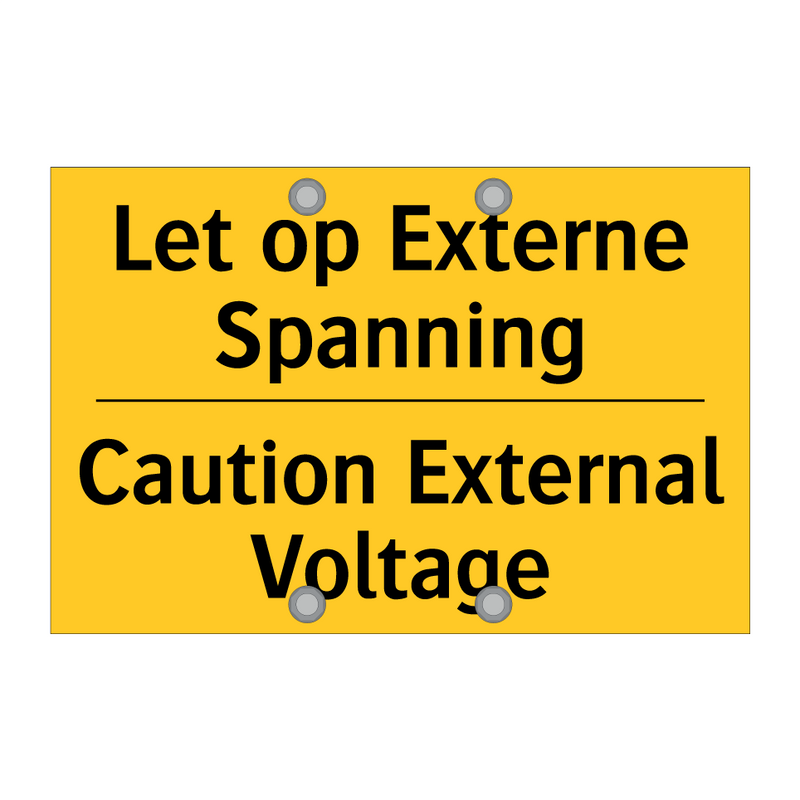 Let op Externe Spanning - Caution External Voltage