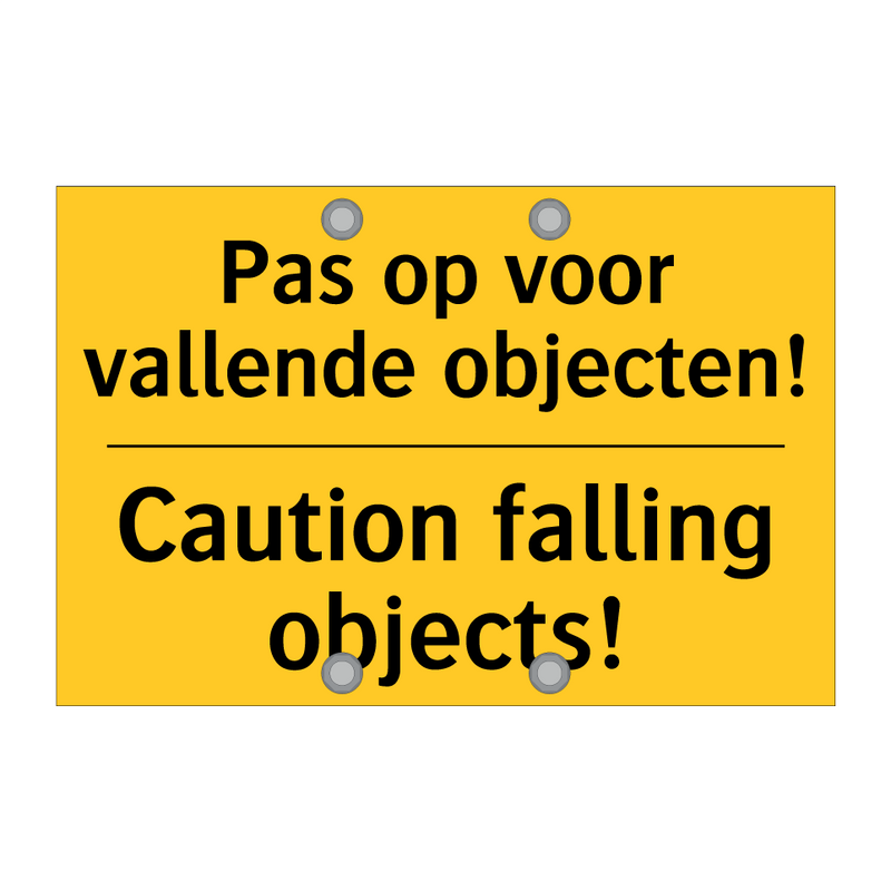 Pas op voor vallende objecten! - Caution falling objects!