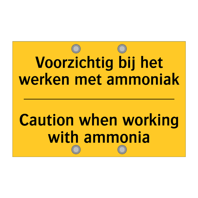 Voorzichtig bij het werken met ammoniak - Caution when working with ammonia