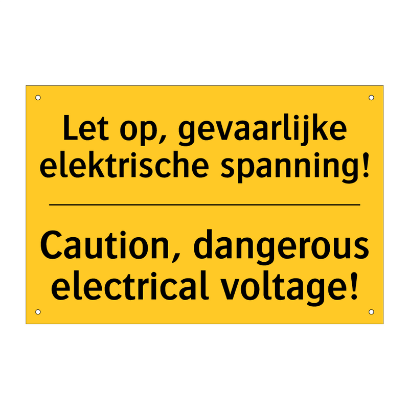 Let op, gevaarlijke elektrische spanning! - Caution, dangerous electrical voltage!