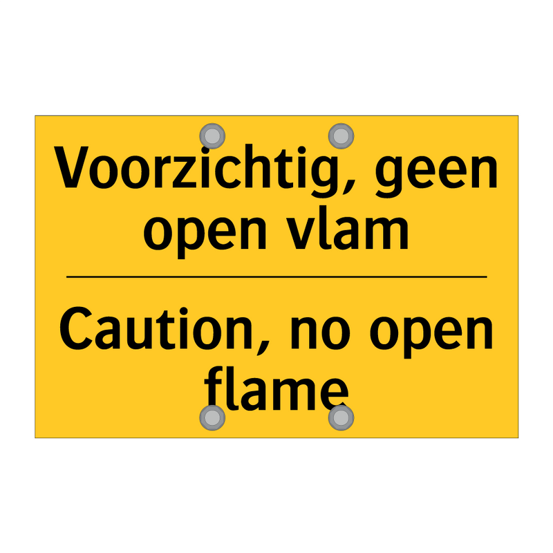 Voorzichtig, geen open vlam - Caution, no open flame