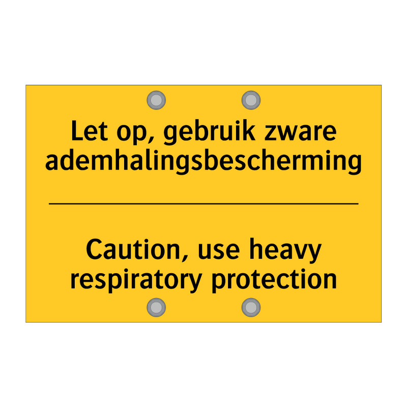 Let op, gebruik zware ademhalingsbescherming - Caution, use heavy respiratory protection