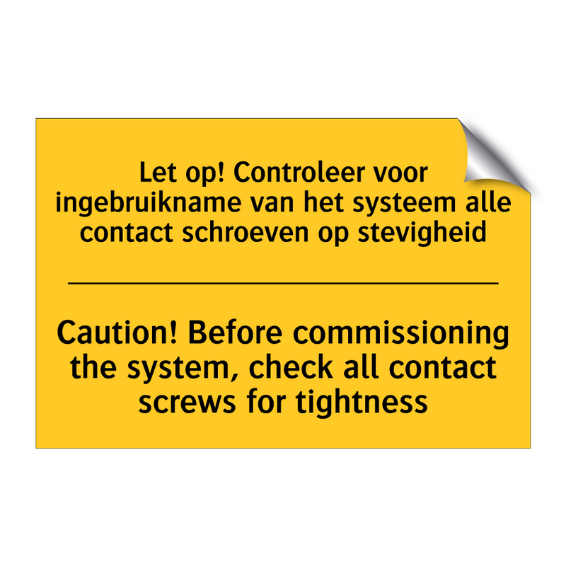 Let op! Controleer voor ingebruikname /.../ - Caution! Before commissioning /.../