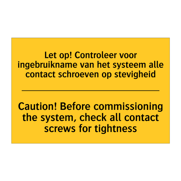 Let op! Controleer voor ingebruikname /.../ - Caution! Before commissioning /.../