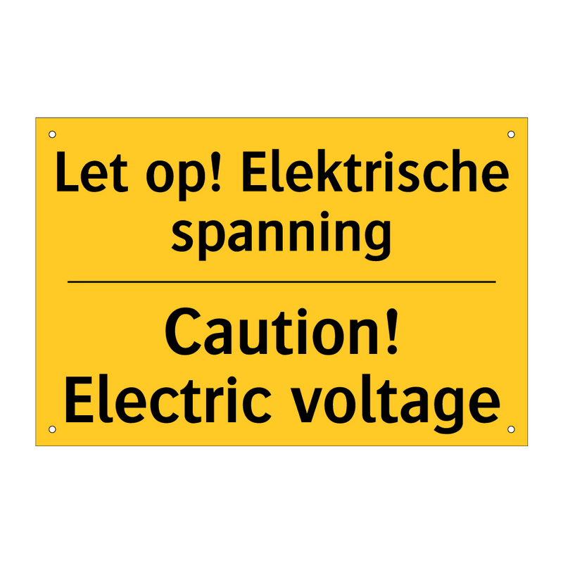 Let op! Elektrische spanning - Caution! Electric voltage