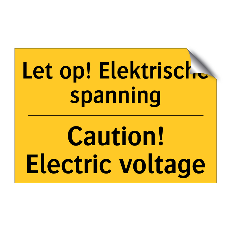 Let op! Elektrische spanning - Caution! Electric voltage