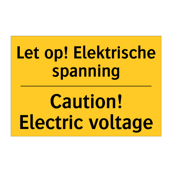 Let op! Elektrische spanning - Caution! Electric voltage