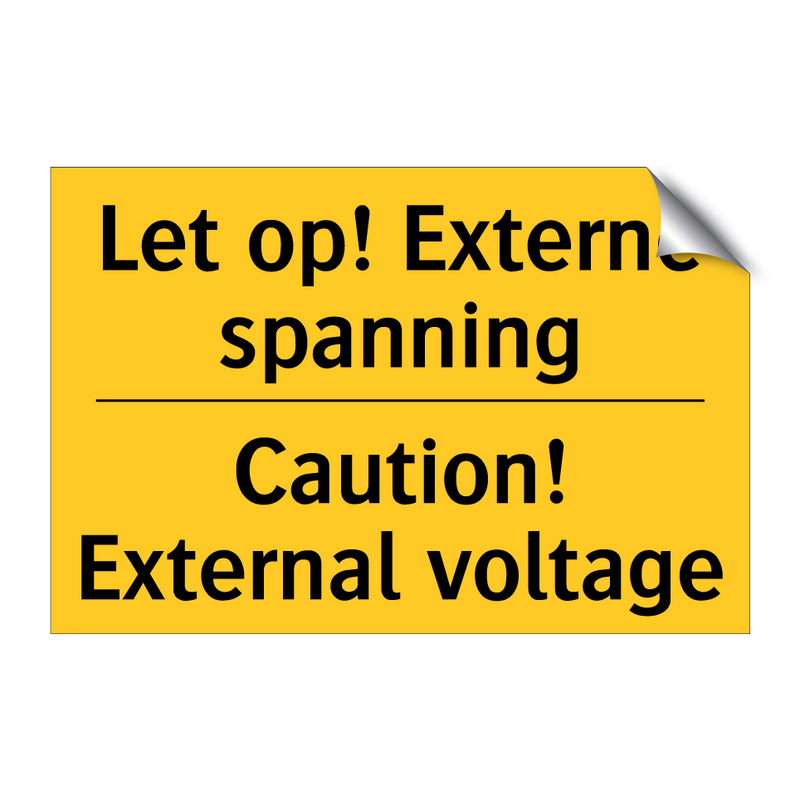 Let op! Externe spanning - Caution! External voltage