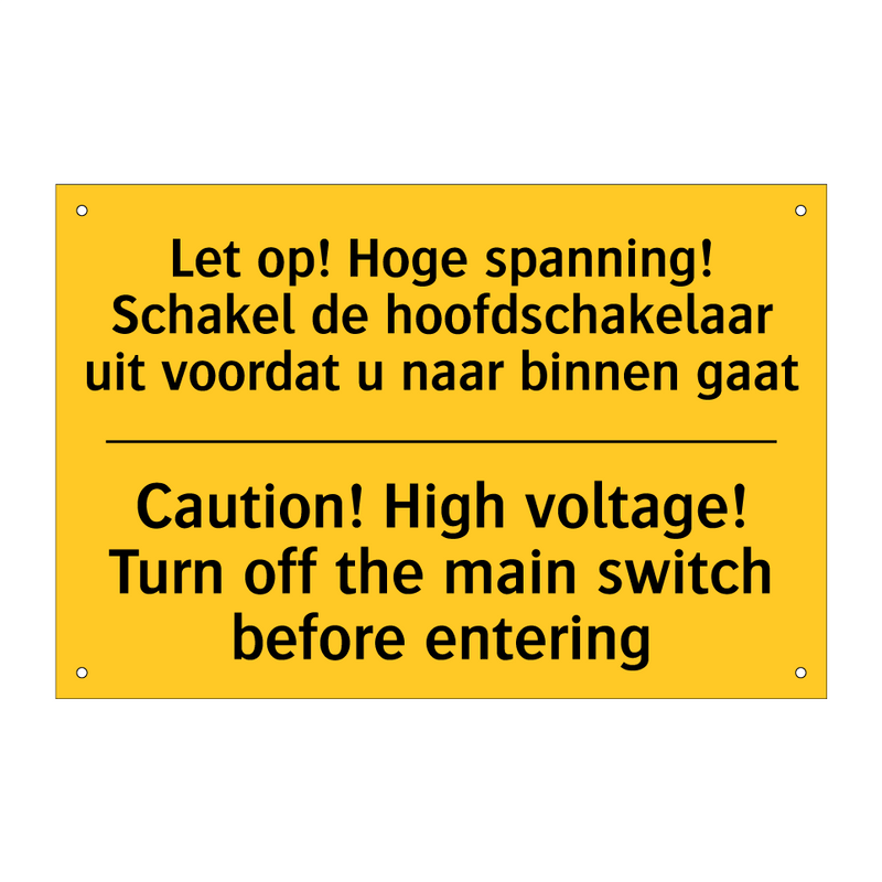 Let op! Hoge spanning! Schakel /.../ - Caution! High voltage! Turn off /.../