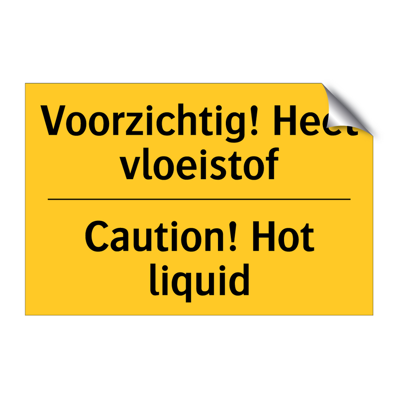 Voorzichtig! Heet vloeistof - Caution! Hot liquid