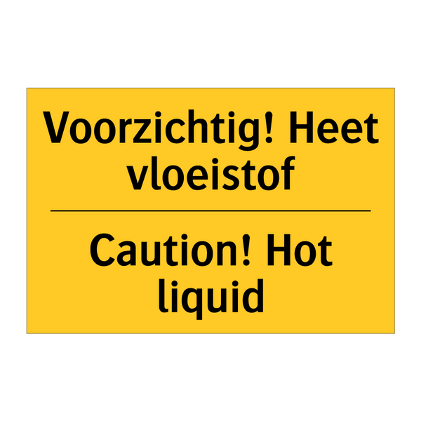 Voorzichtig! Heet vloeistof - Caution! Hot liquid