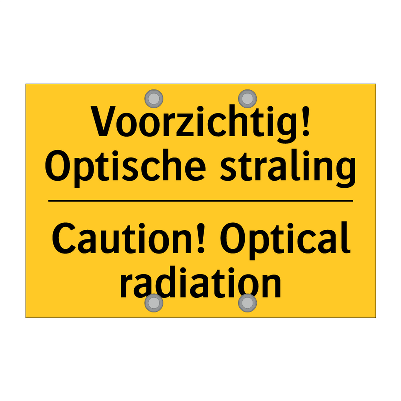 Voorzichtig! Optische straling - Caution! Optical radiation