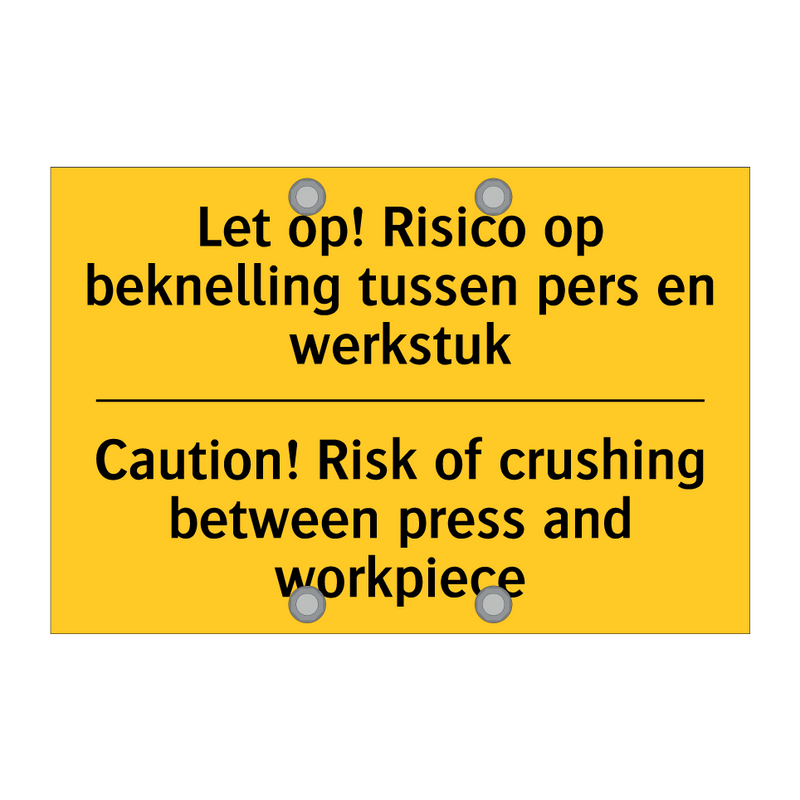 Let op! Risico op beknelling tussen /.../ - Caution! Risk of crushing between /.../