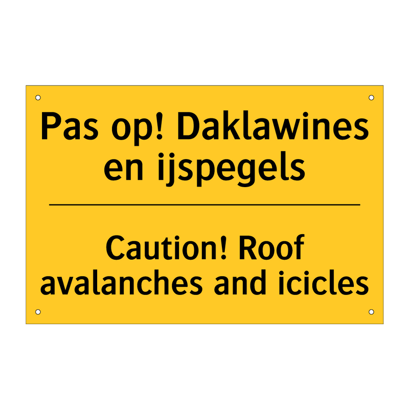 Pas op! Daklawines en ijspegels - Caution! Roof avalanches and icicles