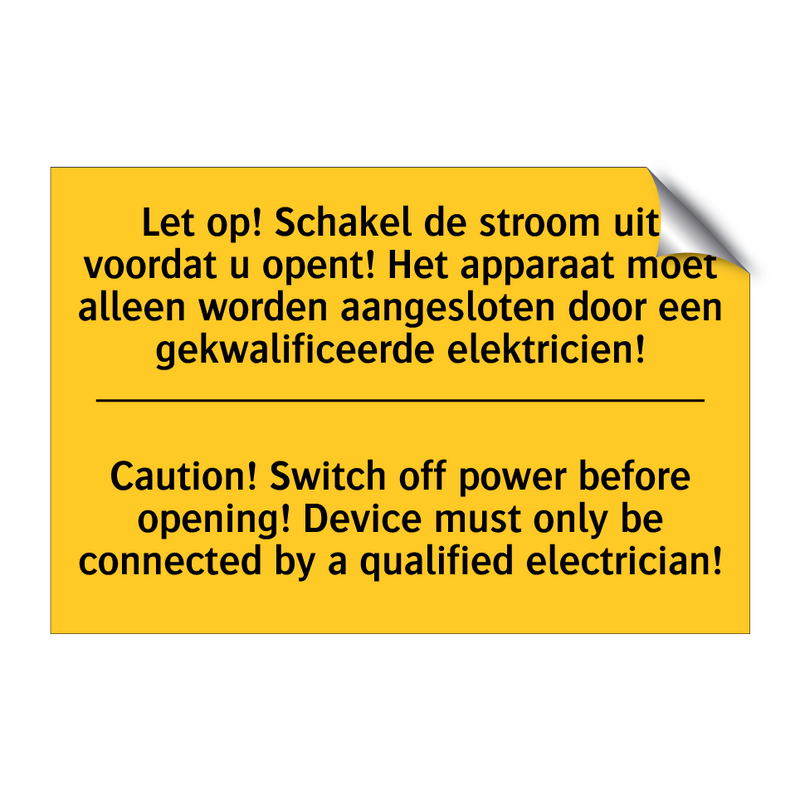 Let op! Schakel de stroom uit /.../ - Caution! Switch off power before /.../