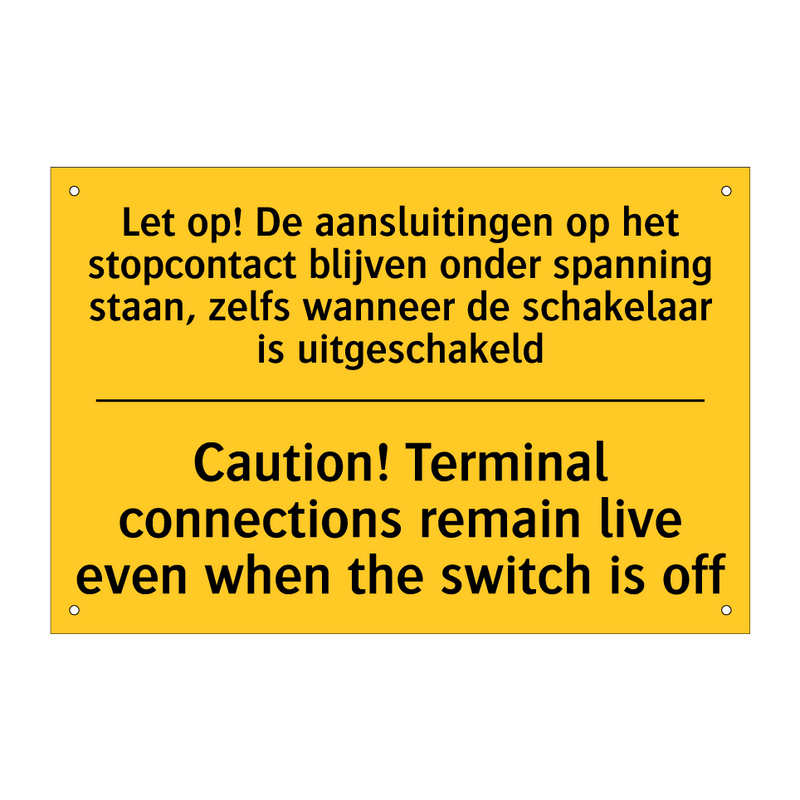 Let op! De aansluitingen op het /.../ - Caution! Terminal connections /.../