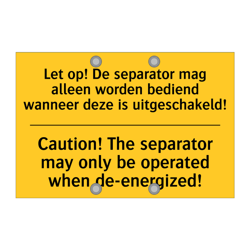 Let op! De separator mag alleen /.../ - Caution! The separator may only /.../