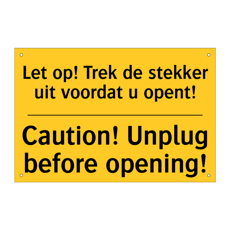 Let op! Trek de stekker uit voordat u opent! - Caution! Unplug before opening!