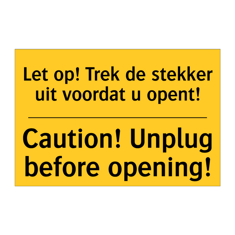 Let op! Trek de stekker uit voordat u opent! - Caution! Unplug before opening!