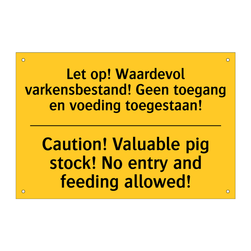 Let op! Waardevol varkensbestand! /.../ - Caution! Valuable pig stock! No /.../