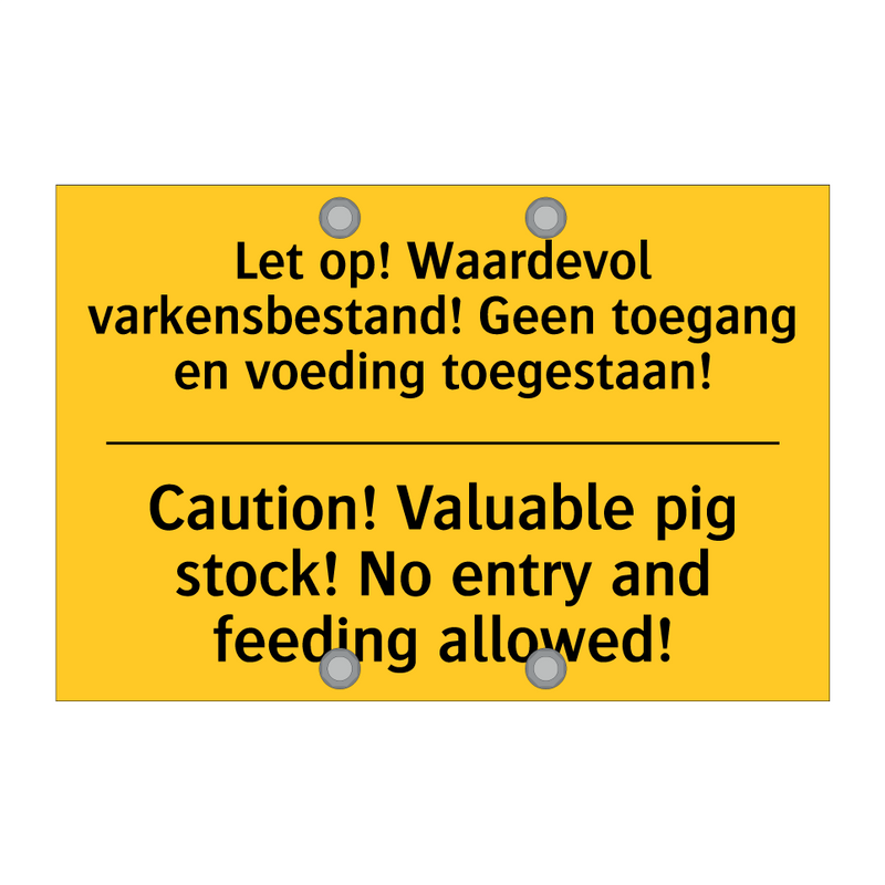 Let op! Waardevol varkensbestand! /.../ - Caution! Valuable pig stock! No /.../