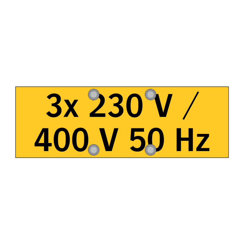 3x 230 V / 400 V 50 Hz & 3x 230 V / 400 V 50 Hz & 3x 230 V / 400 V 50 Hz