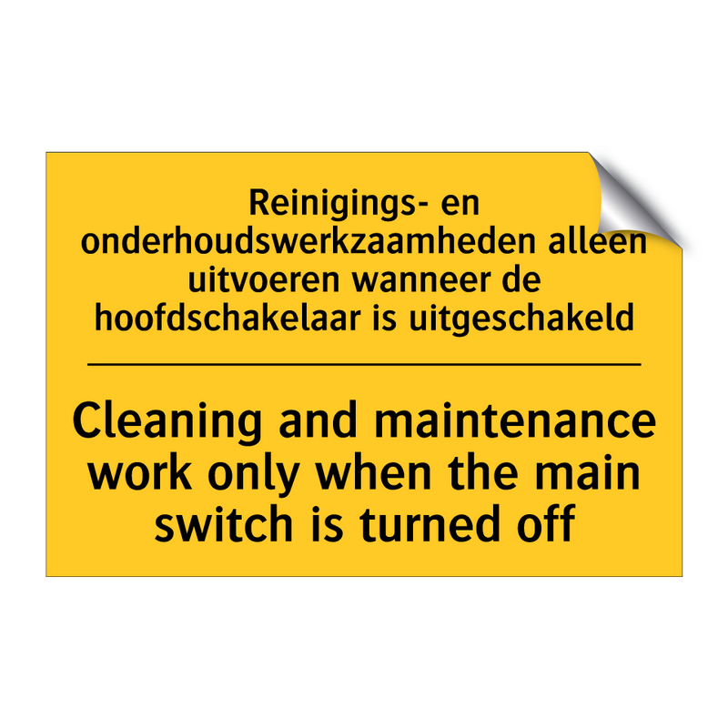 Reinigings- en onderhoudswerkzaamheden /.../ - Cleaning and maintenance work /.../