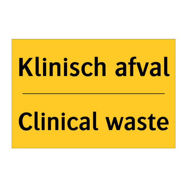 Klinisch afval - Clinical waste & Klinisch afval - Clinical waste & Klinisch afval - Clinical waste