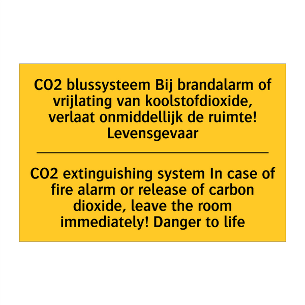 CO2 blussysteem Bij brandalarm /.../ - CO2 extinguishing system In case /.../