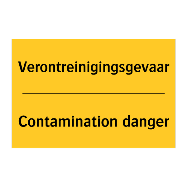 Verontreinigingsgevaar - Contamination danger & Verontreinigingsgevaar - Contamination danger